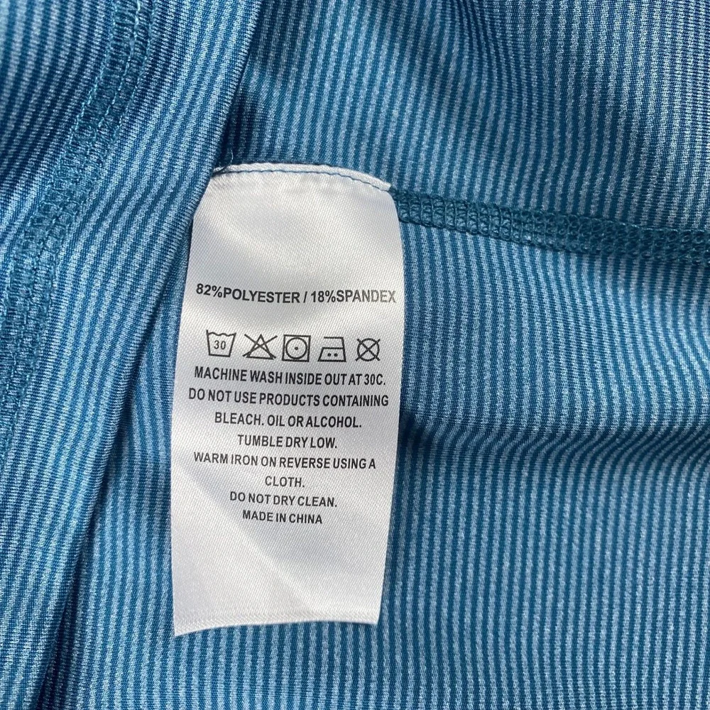 Maelreg Mens Large Performance Pullover Blue Striped Quarter Zip Long Sleeve
